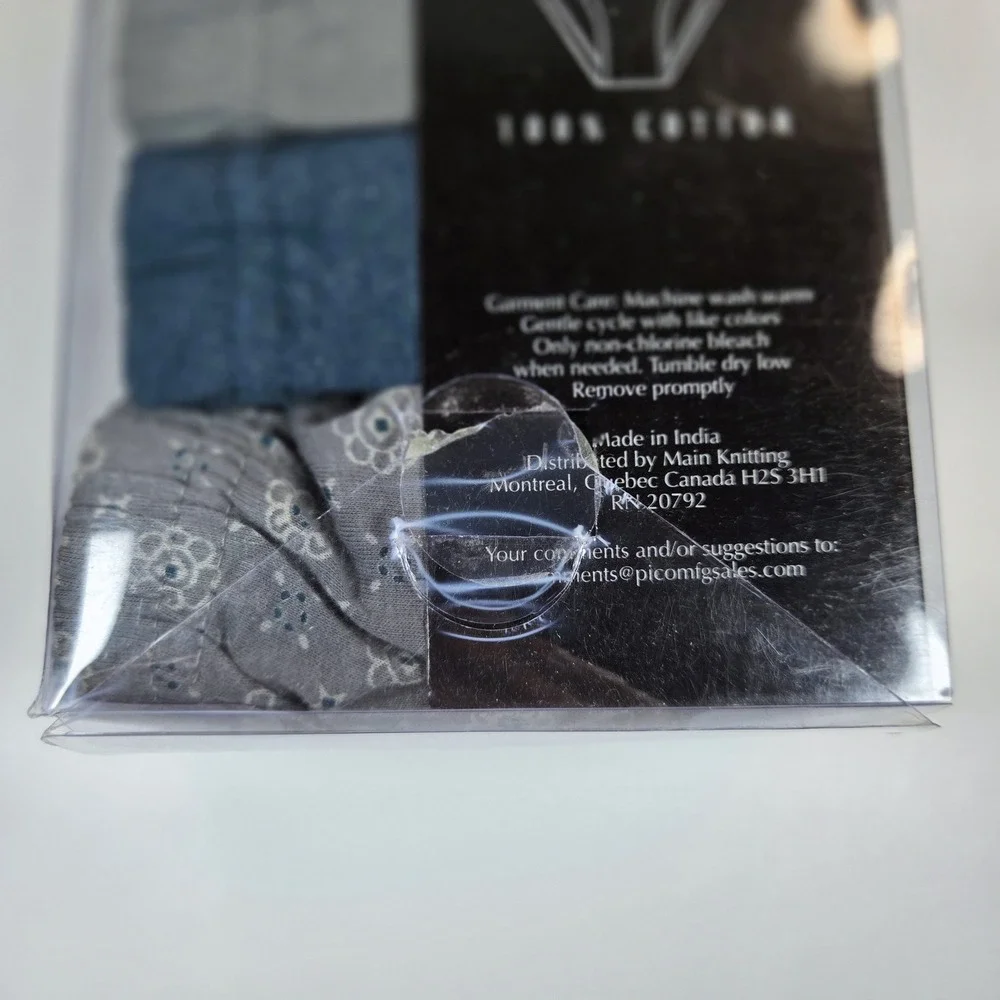 Vtg Jake Taylor Mens 5 Pack Low Rise Briefs 100% Cotton Blue Grey Prints M 32-34